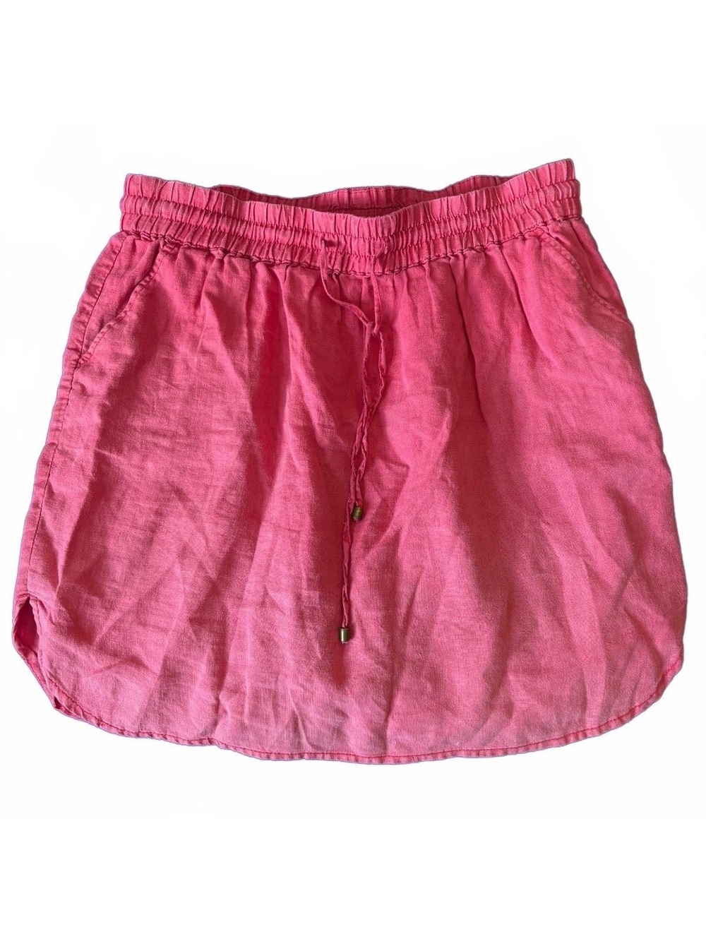 St. Tropez pink 100% linen mini skirt - woman’s medium